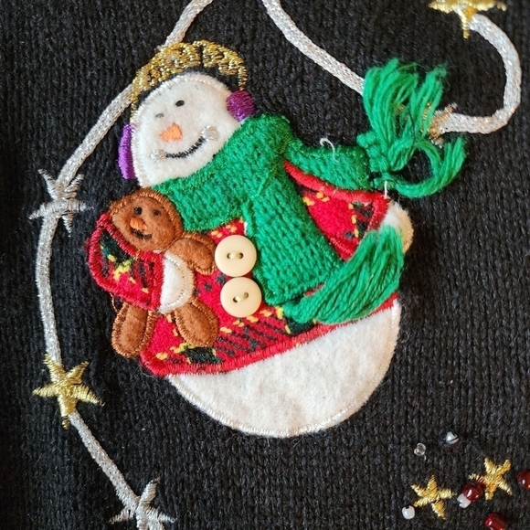 Designers Originals Studio Joy Christmas Snowman Full Zip Vest/Mock Turtleneck M - Picture 7 of 12